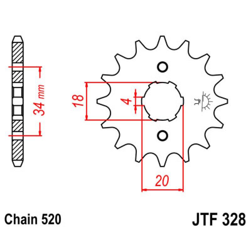 Купить Звездочка передняя JT Sprockets (шаг 520 ) JT JTF328